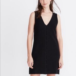 Madewell Texture & thread black button front mini dress